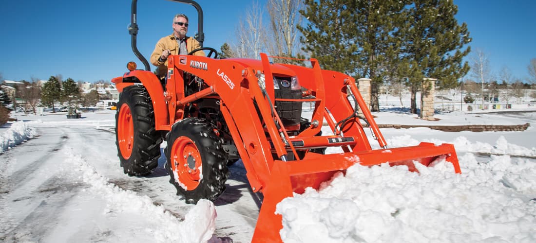 Rent a Kubota tractor for your next snow removal project