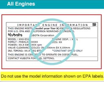 Kubota EPA Label